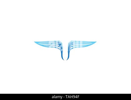 Creative Blue Wings Logo Stock Vector