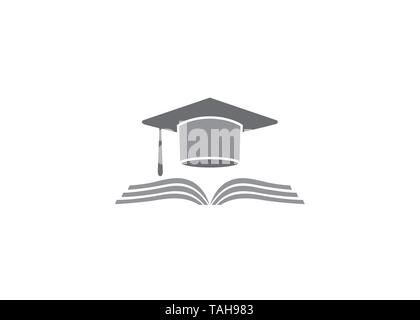Creative School Graduation Book Logo Stock Vector