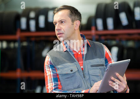 working online on the tablet Stock Photo