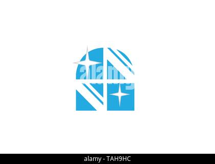 Creative Blue Clean Window Logo Stock Vector