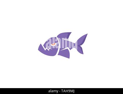 Creative Piranha Logo Stock Vector