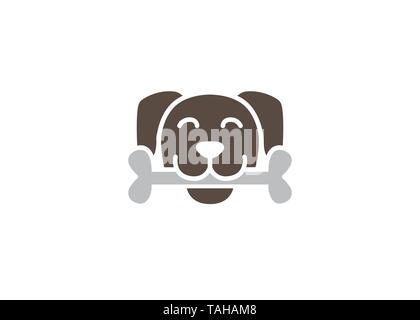 Creative Dog Bone Logo Vector Design Icon Symbol Illustration Stock Vector