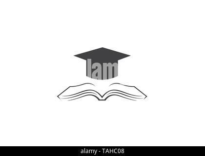 Creative School Graduation Book Logo Stock Vector