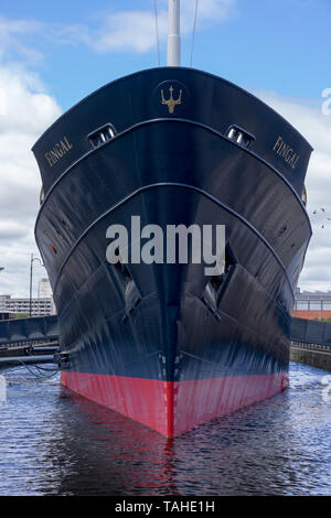 The MV Fingal, a luxury floating hotel permanently berthed in Leith Docks in Edinburgh Stock Photo