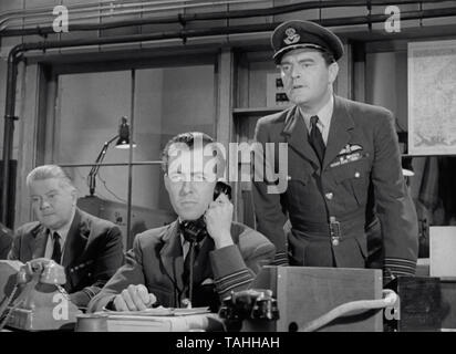 ANGELS ONE FIVE 1952 Associated British Studios film with Jack Hawkins as Group Capt 'Tiger' Small at right and  Michael Dennison as Squadron Leader Peter Moon Stock Photo