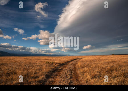 Dramatic clouds over the plains of Colorado, United States Stock Photo