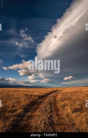 Dramatic clouds over the plains of Colorado, United States Stock Photo