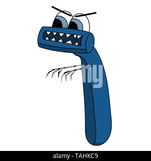 Blue angry razor. Isolated cartoon stock vector illustration Stock Vector