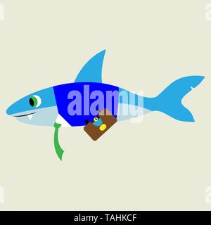 Business shark. Isolated image. stock vector illustration Stock Vector