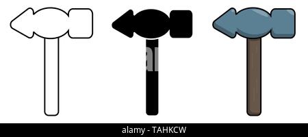 Hammer icon set. Isolated stock vector illustration Stock Vector