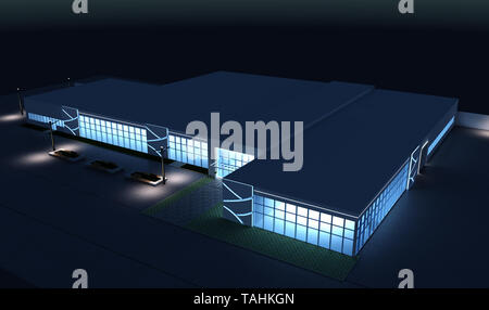 3d render exterior mall, exterior visualization, 3D illustration Stock Photo
