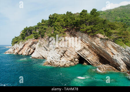 Scenic view of Petrovac coastline Montenegro Stock Photo