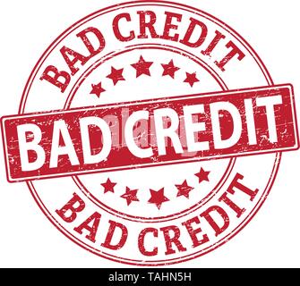 red round bad credit web rubber stamp Stock Vector