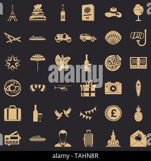 Celebration icons set, simple style Stock Vector