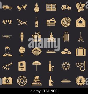 Heart icons set, simple style Stock Vector