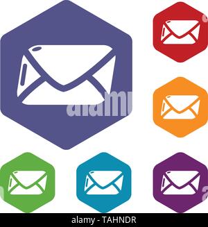 Mail icons vector hexahedron Stock Vector