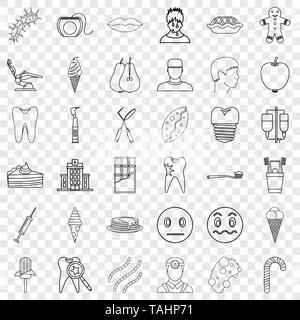 Pain icons set, outline style Stock Vector