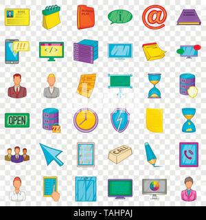 Workshop icons set, cartoon style Stock Vector