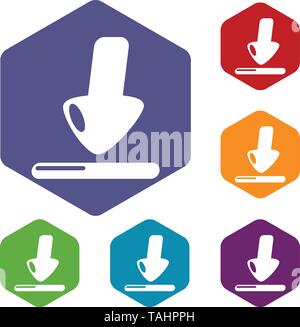 Download icons vector hexahedron Stock Vector