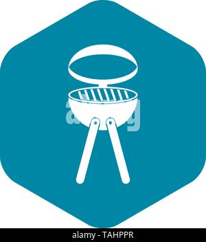 Barbecue grill icon, simple style Stock Vector