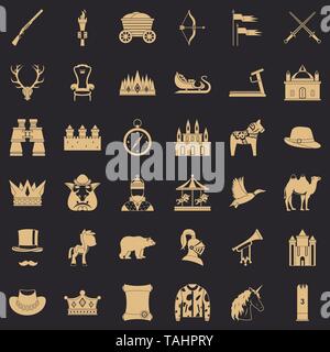 Unicorn icons set. Simple style of 36 unicorn vector icons for web for any design Stock Vector
