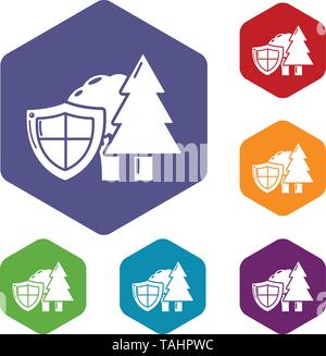 Environment protection icons vector hexahedron Stock Vector