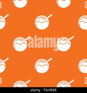 Hanami dango pattern vector orange Stock Vector