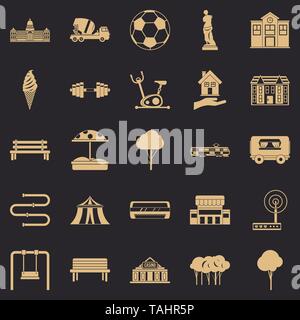 Borough icons set, simple style Stock Vector