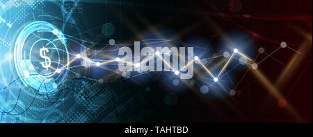 Abstract finance and business background with graph. world economic concept Stock Vector