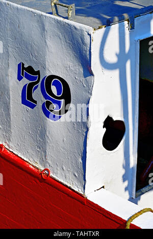 Red white blue and black composition on steel Stock Photo