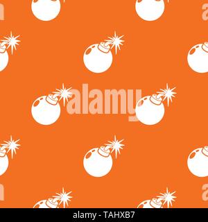 Bomb pattern vector orange Stock Vector