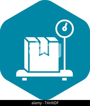 Weight delivery box icon, simple style Stock Vector