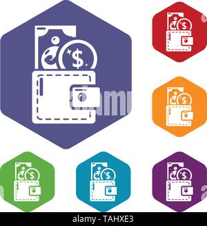 Purse icons vector hexahedron Stock Vector