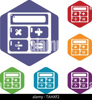 Calculator icons vector hexahedron Stock Vector