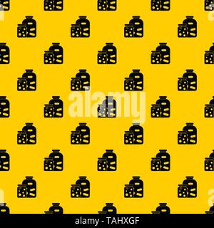 Jars with pickled vegetables and jam pattern vector Stock Vector