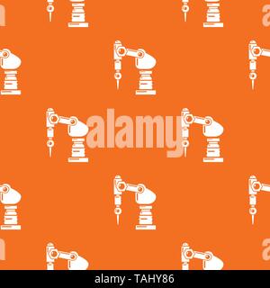 Drilling machine pattern vector orange Stock Vector
