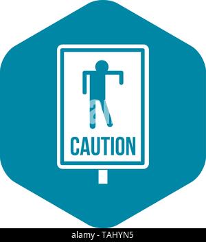 Zombie road sign icon, simple style Stock Vector