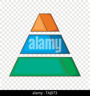 Stacked pyramid icon, cartoon style Stock Vector