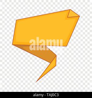Yellow origami speech bubble icon, cartoon style Stock Vector