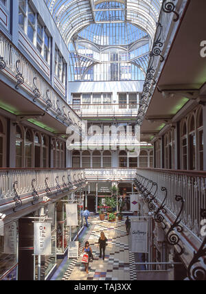 Interior of Victorian Barton Shopping Arcade, Deansgate, Manchester, Greater Manchester, England, United Kingdom Stock Photo