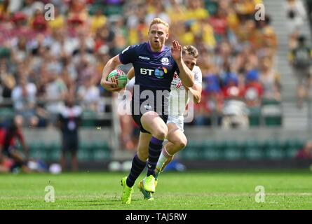 Twickenham. London. UK. 25th May 2019. HSBC world rugby sevens series. Alec Coombes (Scotland). 25/05/2019. Credit: Sport In Pictures/Alamy Live News Stock Photo