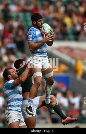 Twickenham. London. UK. 25th May 2019. HSBC world rugby sevens series. German Schulz (Argentina). 25/05/2019. Credit: Sport In Pictures/Alamy Live News Stock Photo