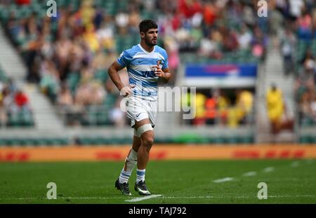 Twickenham. London. UK. 25th May 2019. HSBC world rugby sevens series. German Schulz (Argentina). 25/05/2019. Credit: Sport In Pictures/Alamy Live News Stock Photo