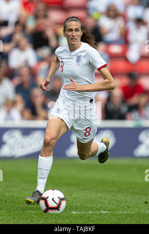 WALSALL, ENGLAND 25th May       Jill Scott of England during the International Friendly match between England Women and Denmark Women at the Banks's Stadium, Walsall on Saturday 25th May 2019. (Credit: Alan Hayward | MI News) Stock Photo