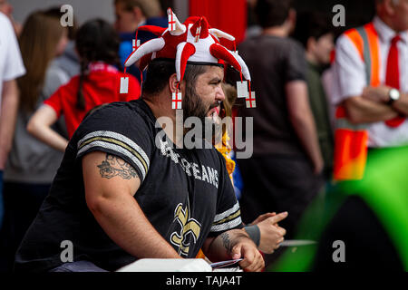 WALSALL, ENGLAND 25th May      England Fan during the International Friendly match between England Women and Denmark Women at the Banks's Stadium, Walsall on Saturday 25th May 2019. (Credit: Alan Hayward | MI News) Stock Photo