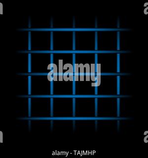 3d blue fading neon light elements, grid on black background. Futuristic abstract pattern. Texture for digital printing, concept design Stock Vector