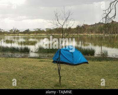 Lakeshore Camping, Lake Elementaita, Naivasha, Kenya Stock Photo