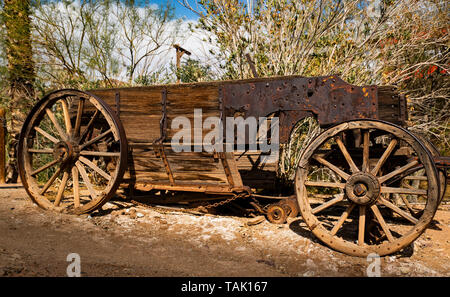 Old West wooden wagon Stock Photo