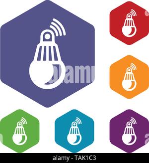 Bulb icons vector hexahedron Stock Vector