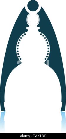 Nutcracker Pliers Icon. Shadow Reflection Design. Vector Illustration. Stock Vector